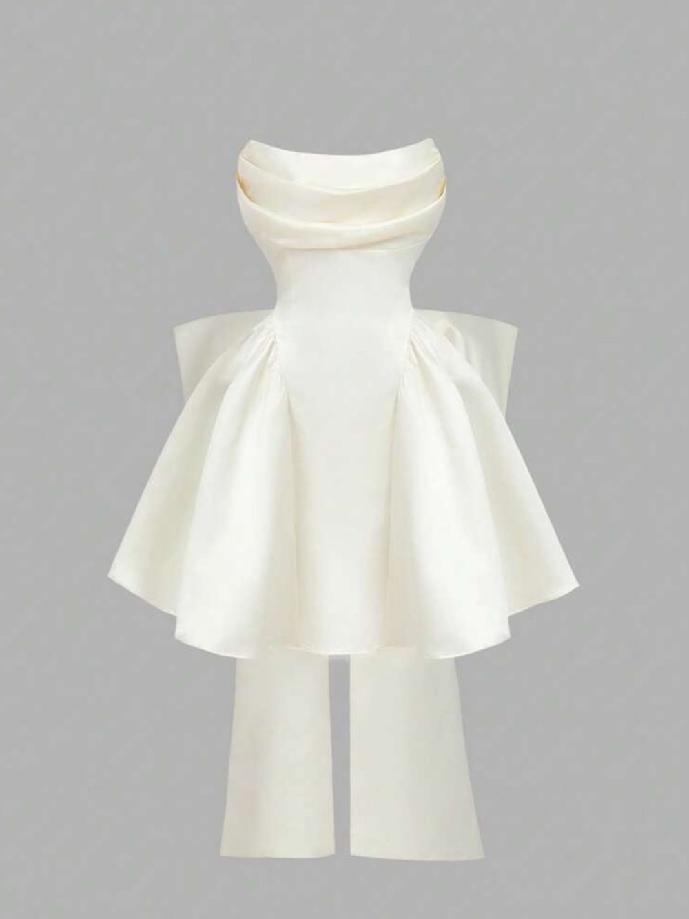 Strapless Cream Cocktail Dress - Picture 7 of 8